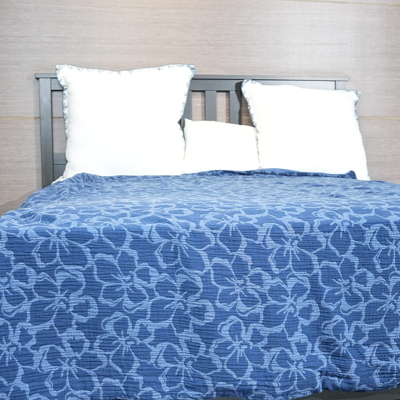 Dekbedset van katoengarengeverfd jacquard